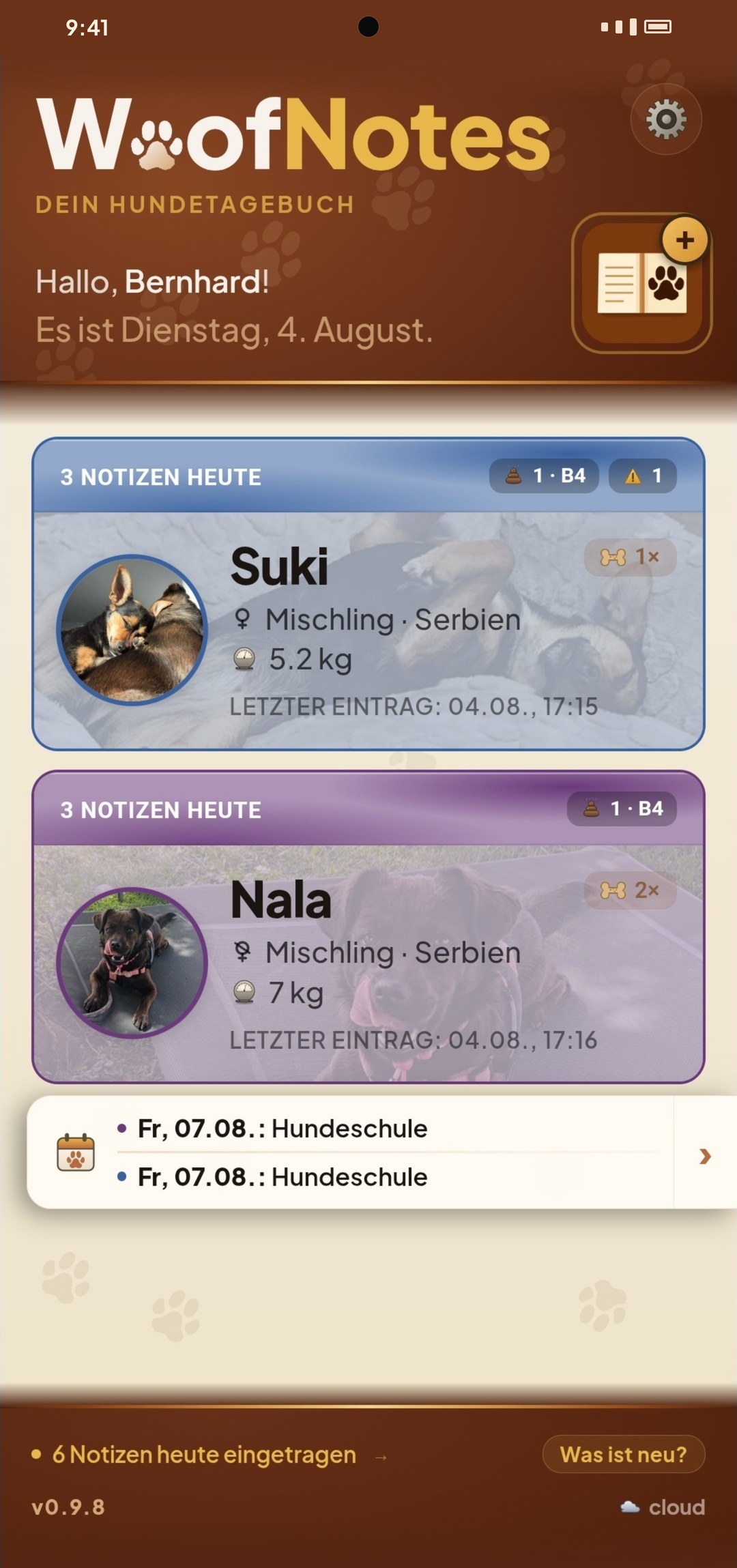 WoofNotes Startseite